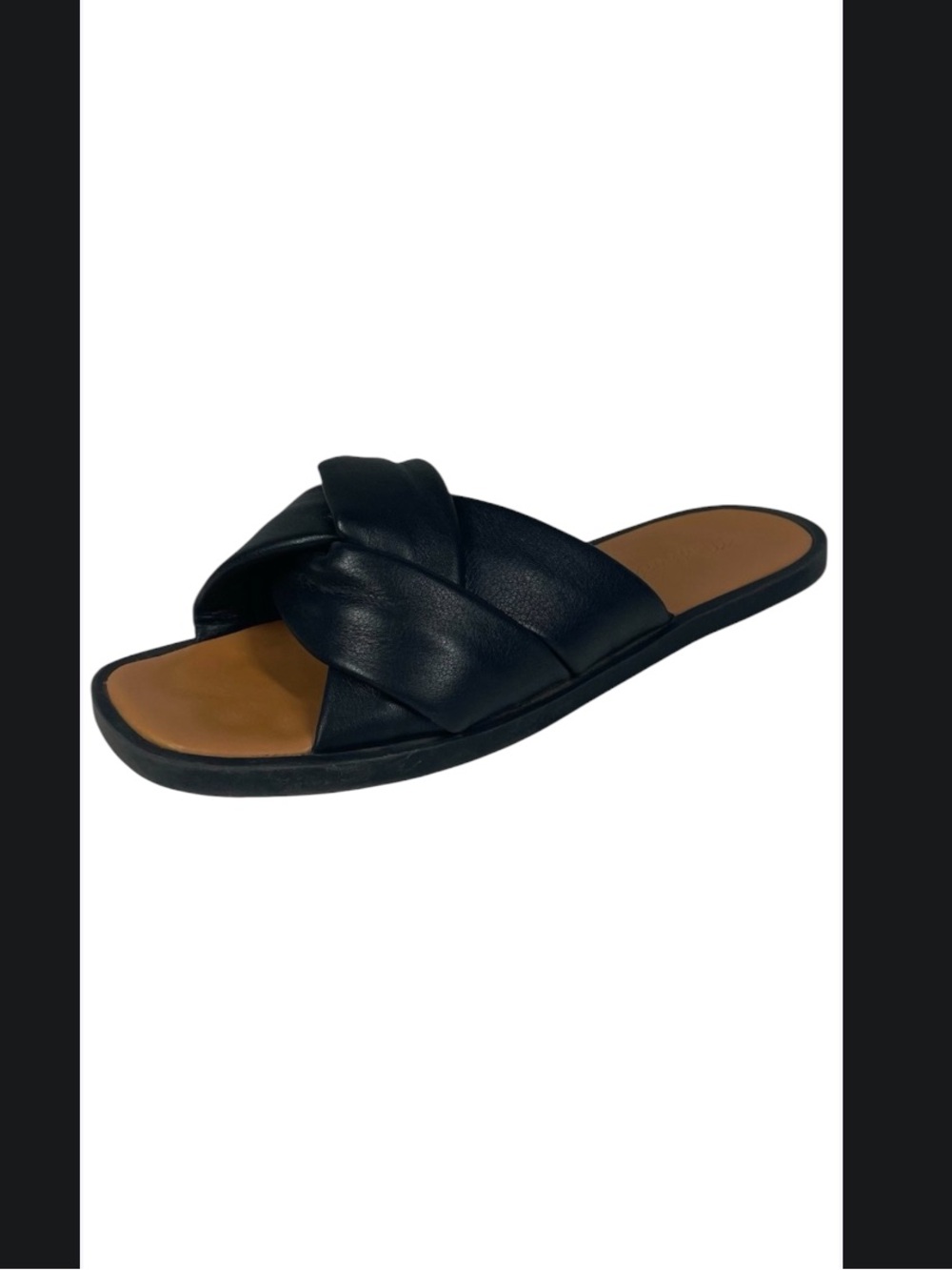 Madewell Jayna Braided Slide Sandal Size 7 Black Leather Slip-on Shoes